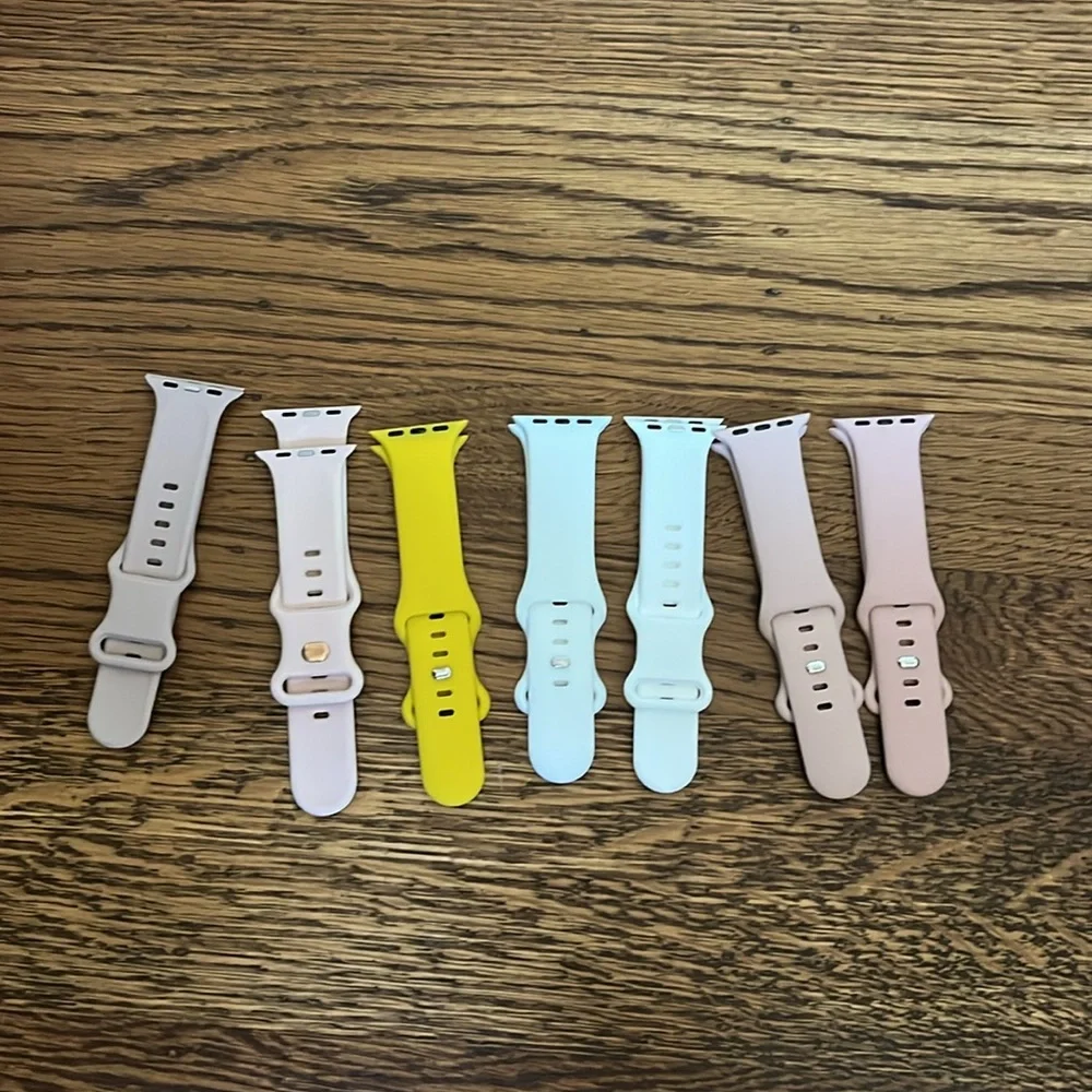 Smartwatch Band Set - Pink, Yellow, white, tan New